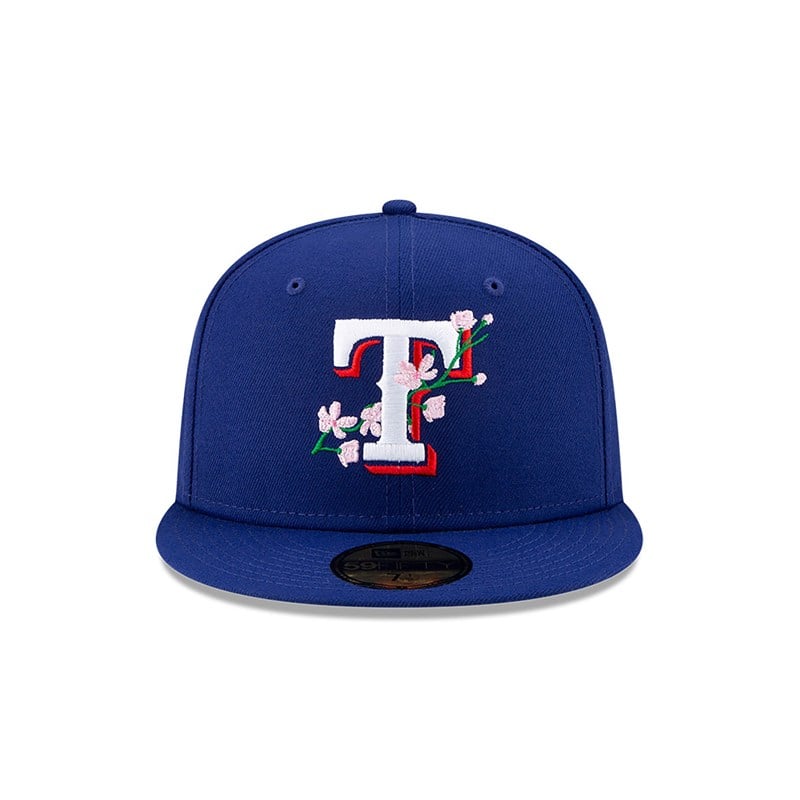 Blue New Era Texas Rangers Side Patch Bloom Fitted Cap 59fifty | GAEQ48325