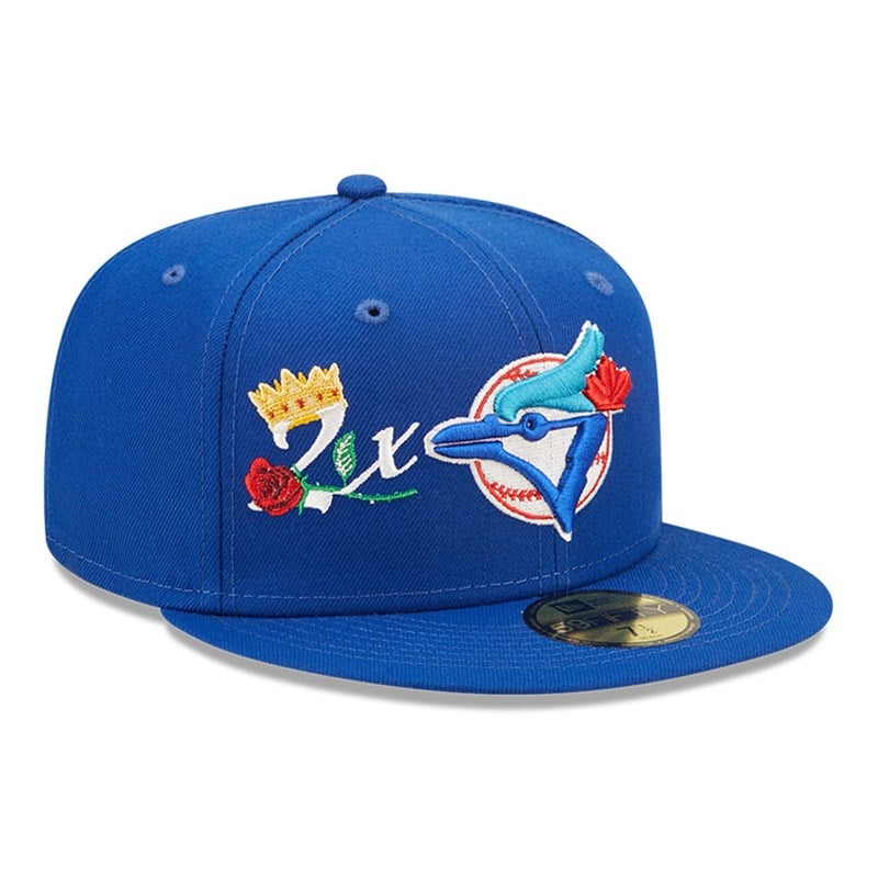 Blue New Era Toronto Jays MLB Crown Champs Fitted Cap 59fifty | YJIX39865