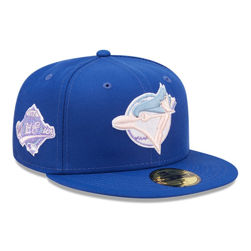 Blue New Era Toronto Jays MLB Nightbreak Team Fitted Cap 59fifty | UQZY05461