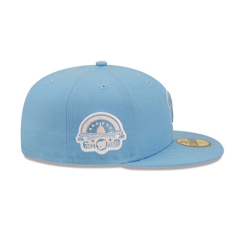 Blue New Era Washington Nationals Pastel Fitted Cap 59fifty | NUQT61340