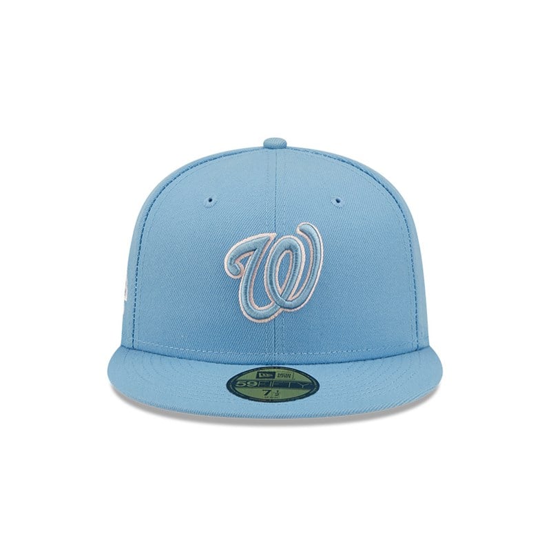 Blue New Era Washington Nationals Pastel Fitted Cap 59fifty | NUQT61340