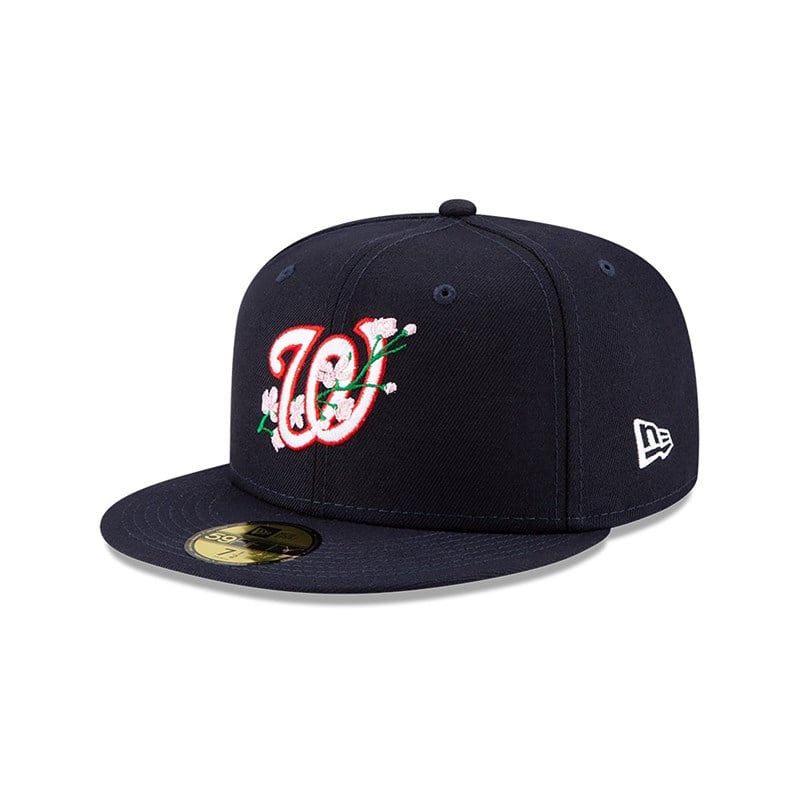 Blue New Era Washington Nationals Side Patch Bloom Fitted Cap 59fifty | KJUX03967