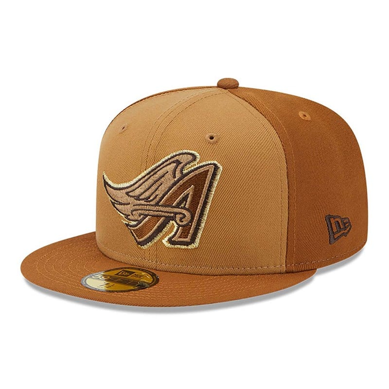 Brown New Era Anaheim Angels Tri Tone Fitted Cap 59fifty | NIQR04796