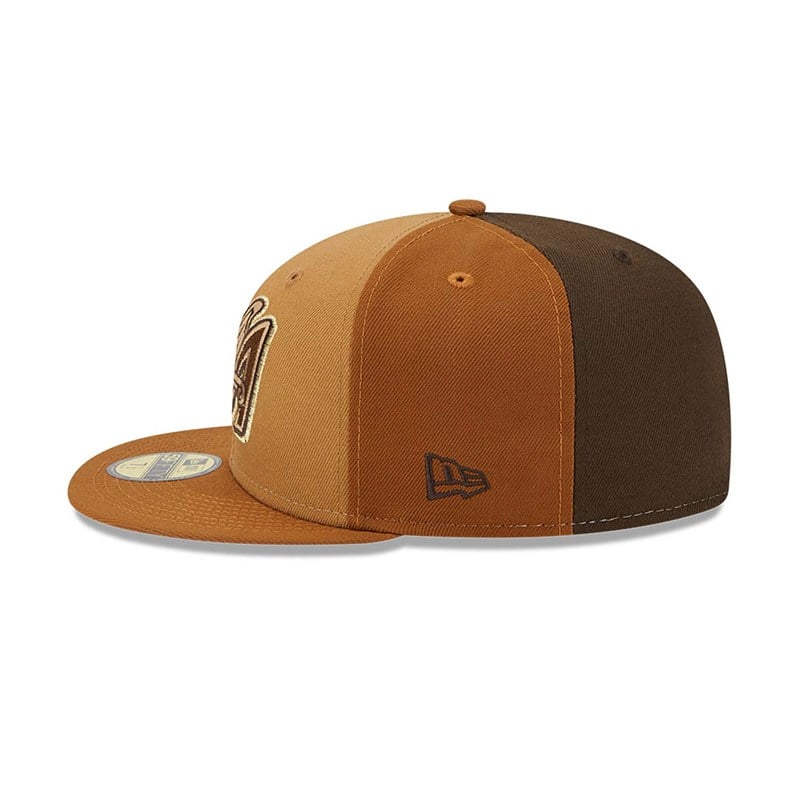 Brown New Era Anaheim Angels Tri Tone Fitted Cap 59fifty | NIQR04796