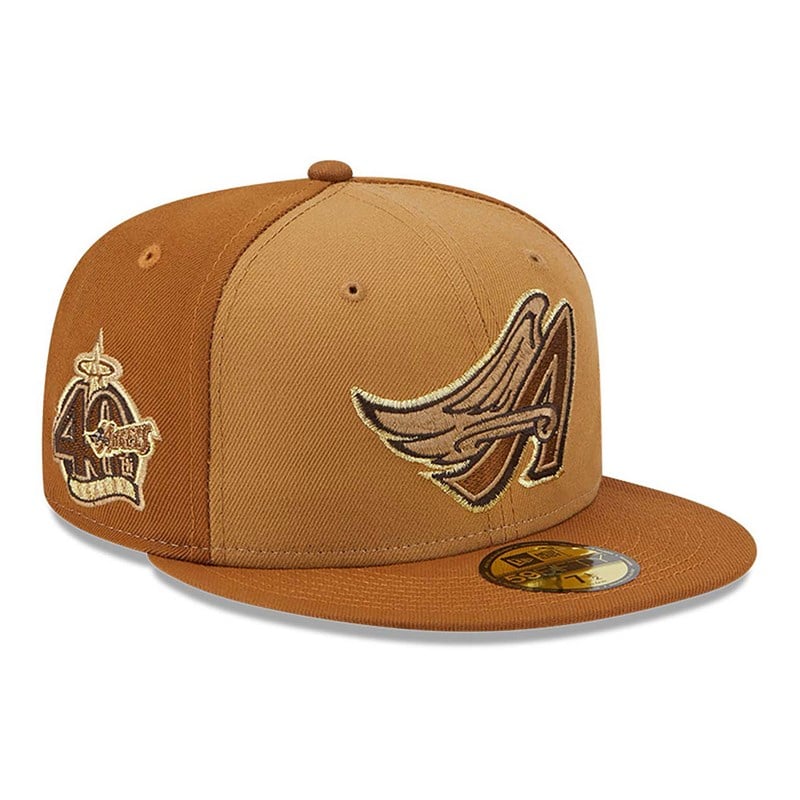 Brown New Era Anaheim Angels Tri Tone Fitted Cap 59fifty | NIQR04796