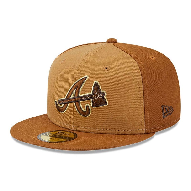 Brown New Era Atlanta Braves Tri Tone Fitted Cap 59fifty | OXCI24831