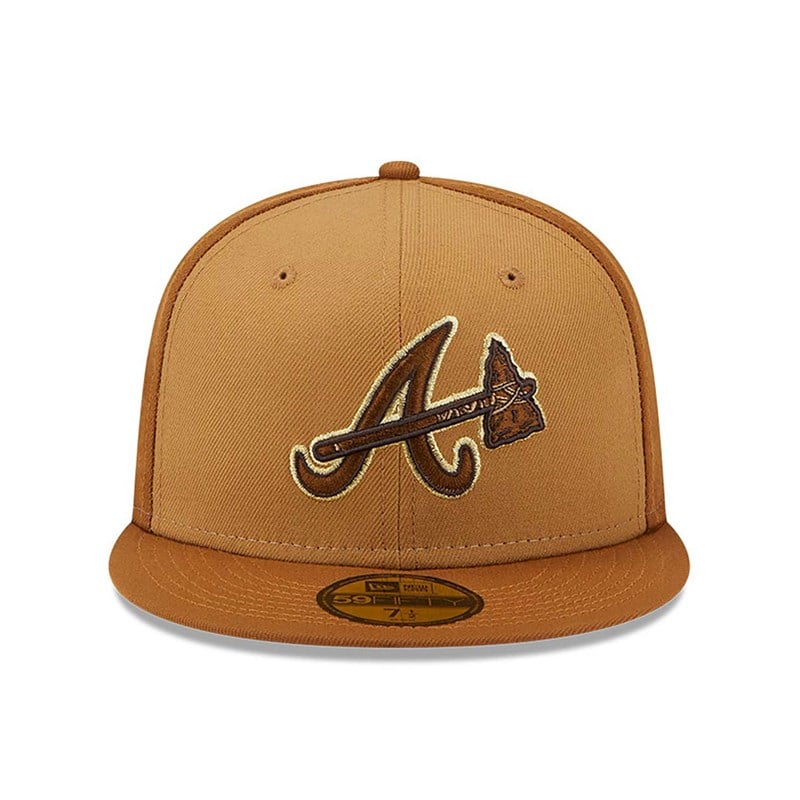 Brown New Era Atlanta Braves Tri Tone Fitted Cap 59fifty | OXCI24831