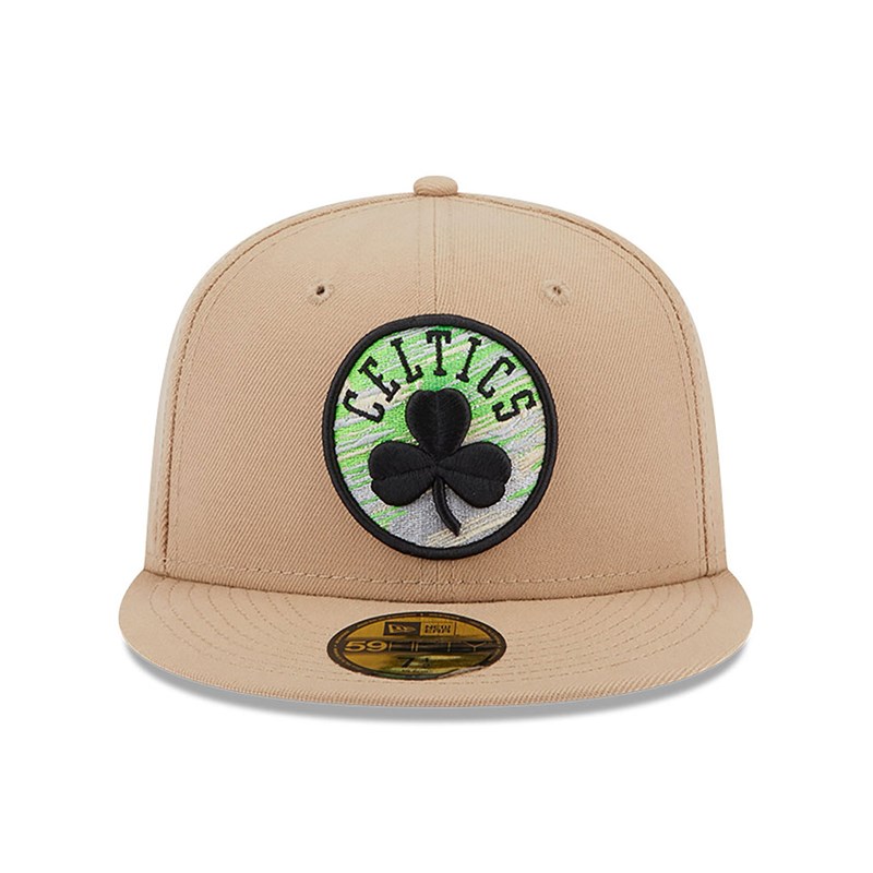 Brown New Era Boston Celtics Team Neon Fitted Cap 59fifty | PLNK62315