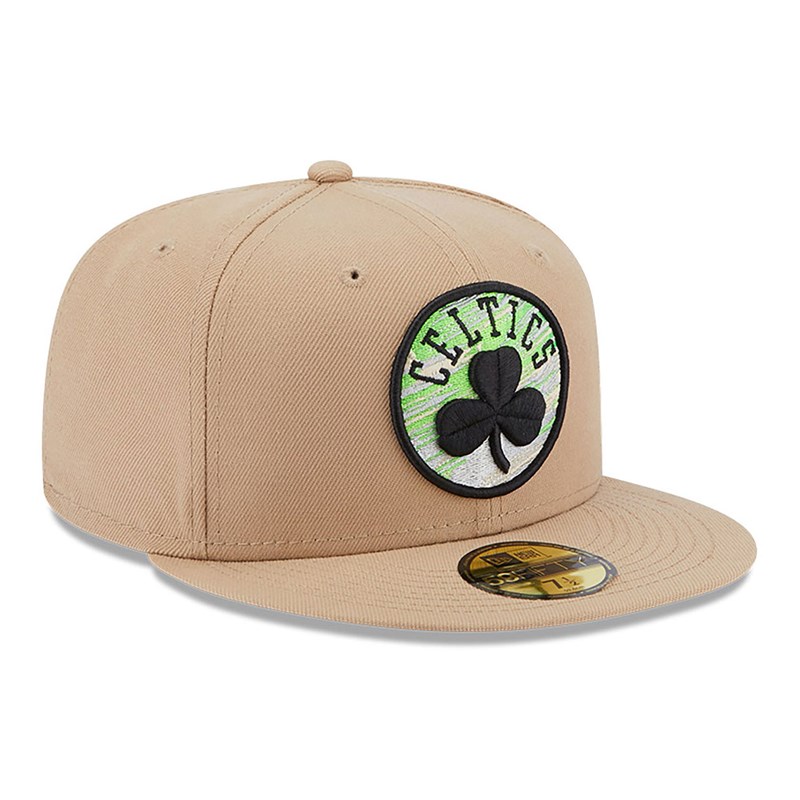 Brown New Era Boston Celtics Team Neon Fitted Cap 59fifty | PLNK62315