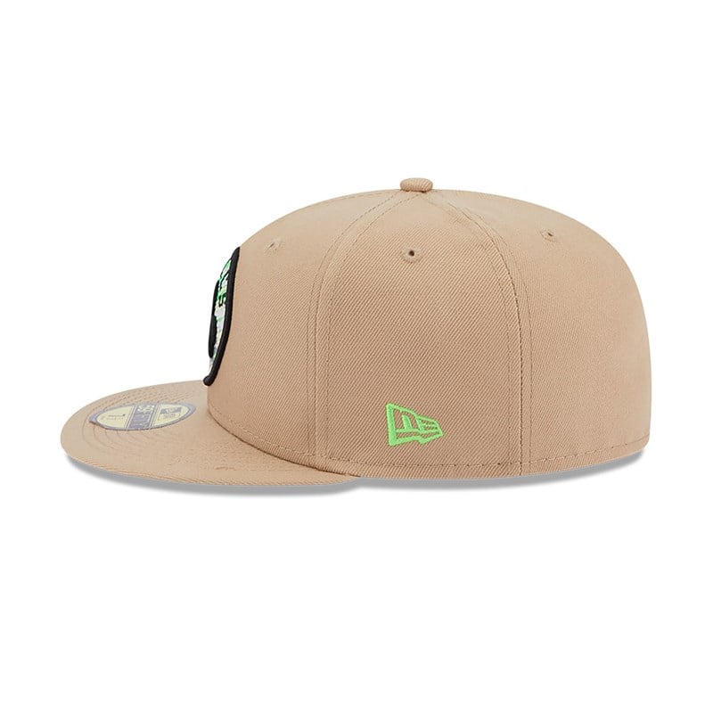 Brown New Era Boston Celtics Team Neon Fitted Cap 59fifty | PLNK62315