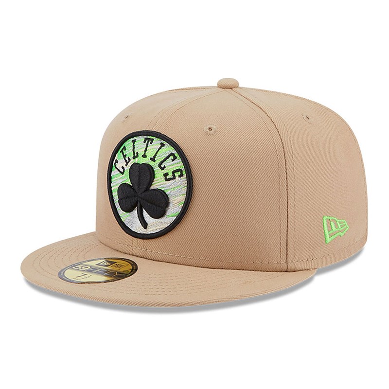 Brown New Era Boston Celtics Team Neon Fitted Cap 59fifty | PLNK62315