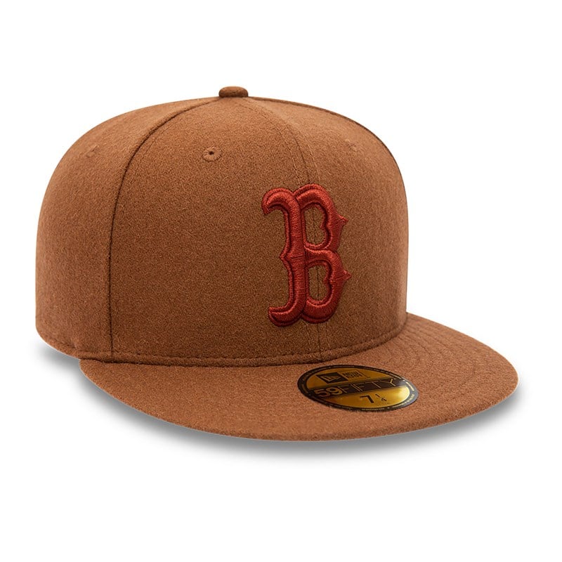 Brown New Era Boston Sox Melton Fitted Cap 59fifty | COUT23581