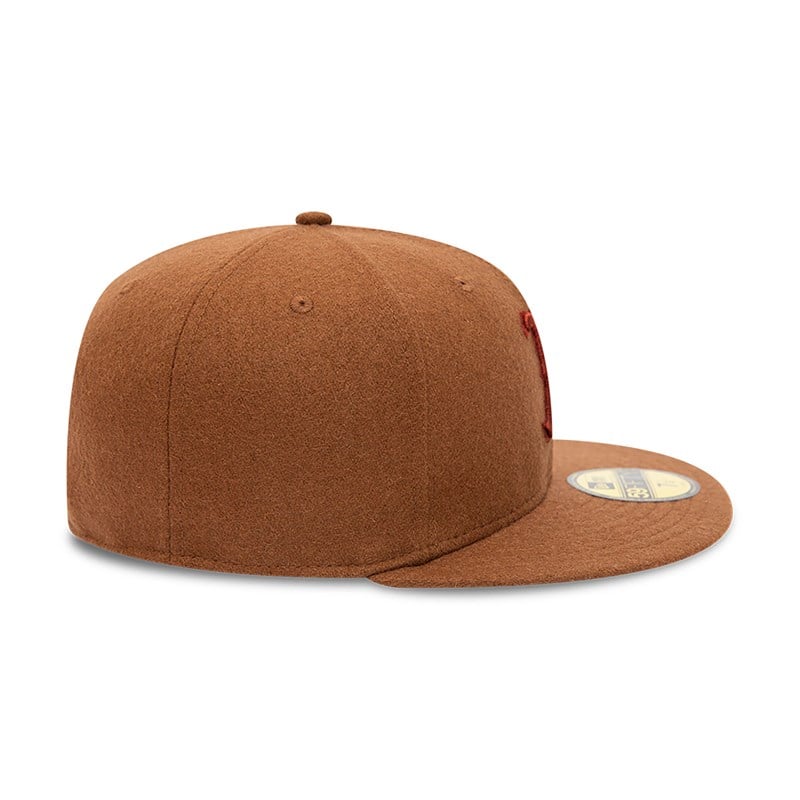 Brown New Era Boston Sox Melton Fitted Cap 59fifty | COUT23581