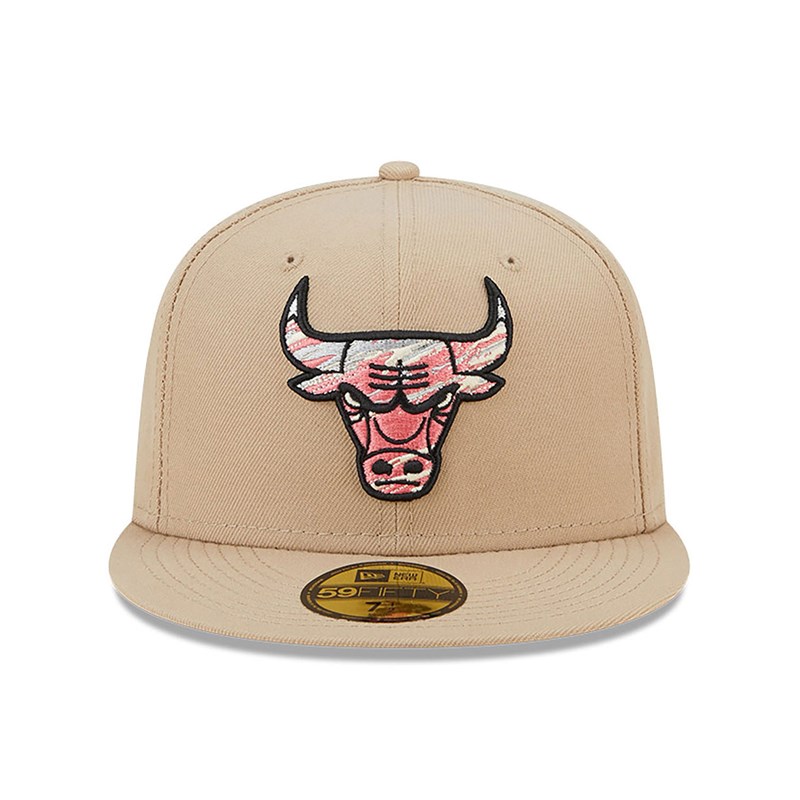 Brown New Era Chicago Bulls Team Neon Fitted Cap 59fifty | XJAY86201