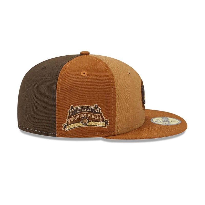 Brown New Era Chicago Cubs Tri Tone Fitted Cap 59fifty | AIYF03416