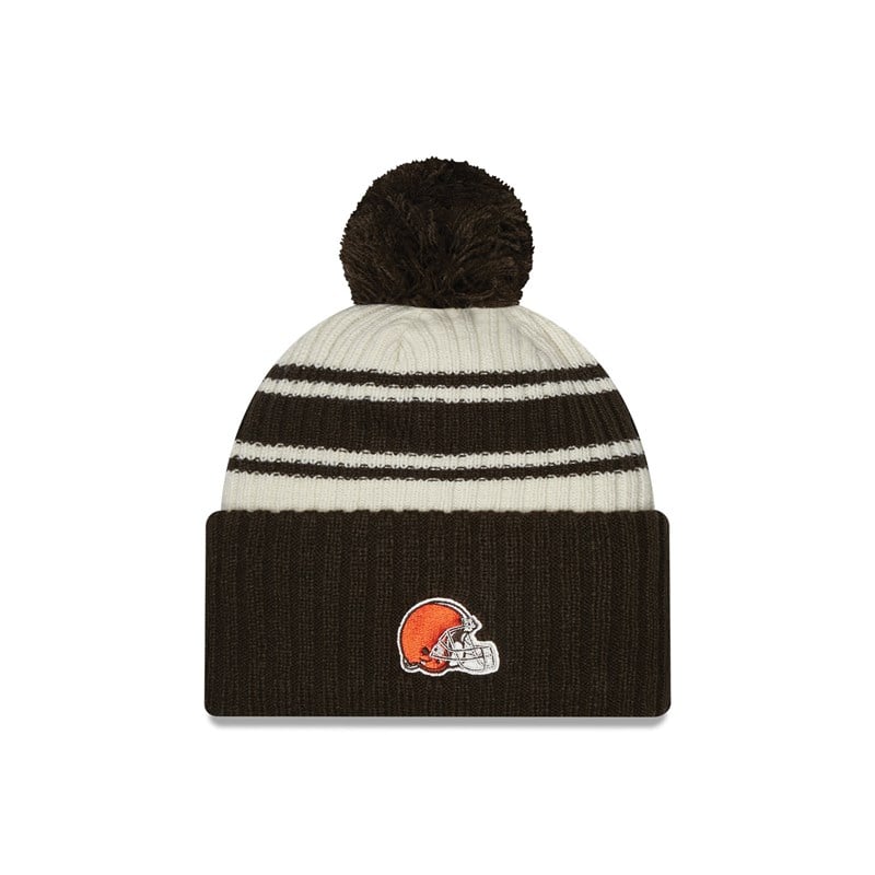 Brown New Era Cleveland Browns NFL Sideline Beanie Hat Knit | WGBN42856