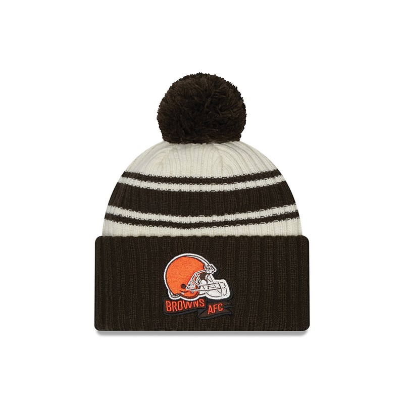 Brown New Era Cleveland Browns NFL Sideline Beanie Hat Knit | WGBN42856