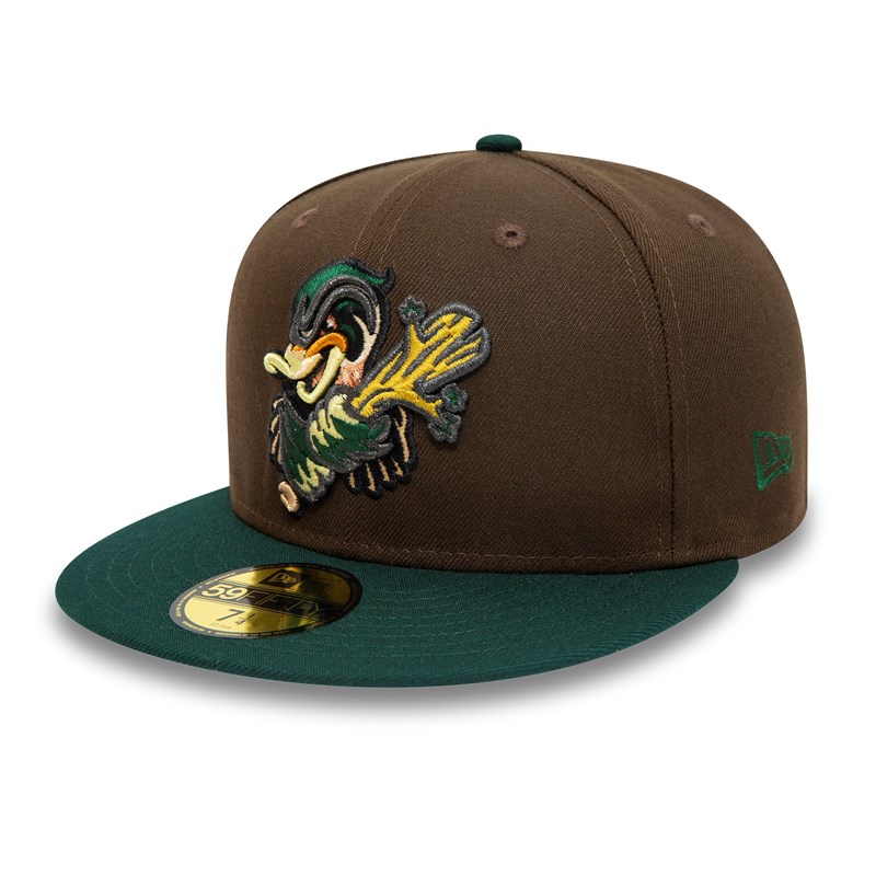 Brown New Era Down East Wood Ducks Milb Fitted Cap 59fifty | XURS35647