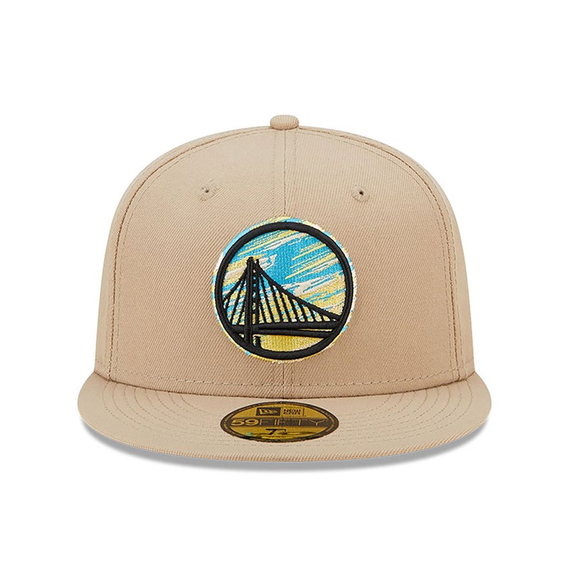 Brown New Era Golden State Warriors Team Neon Fitted Cap 59fifty | MAJT92476