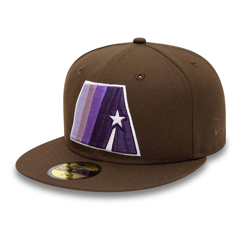 Brown New Era Houston Astros A Star Fitted Cap 59fifty | JBXP46157