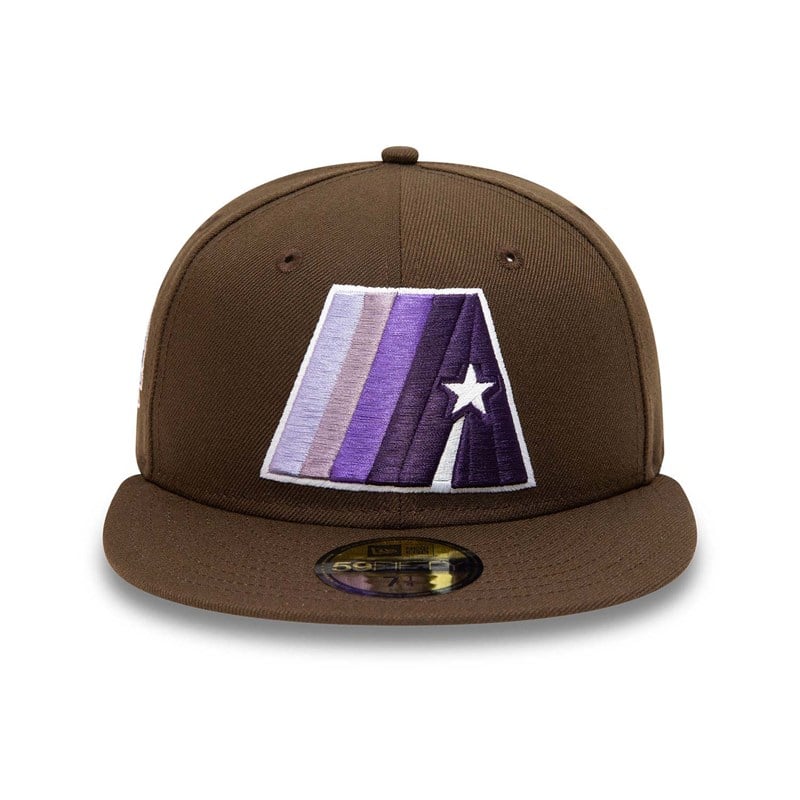 Brown New Era Houston Astros A Star Fitted Cap 59fifty | JBXP46157