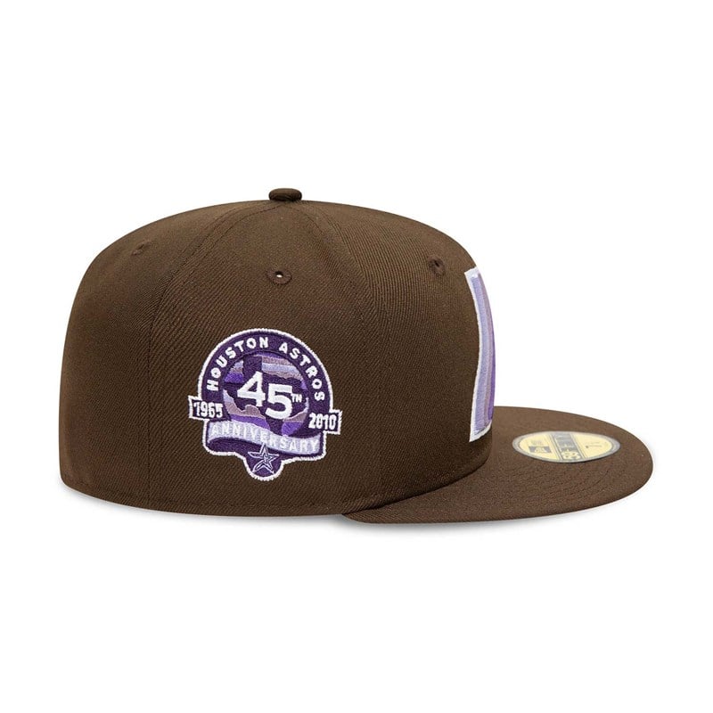 Brown New Era Houston Astros A Star Fitted Cap 59fifty | JBXP46157