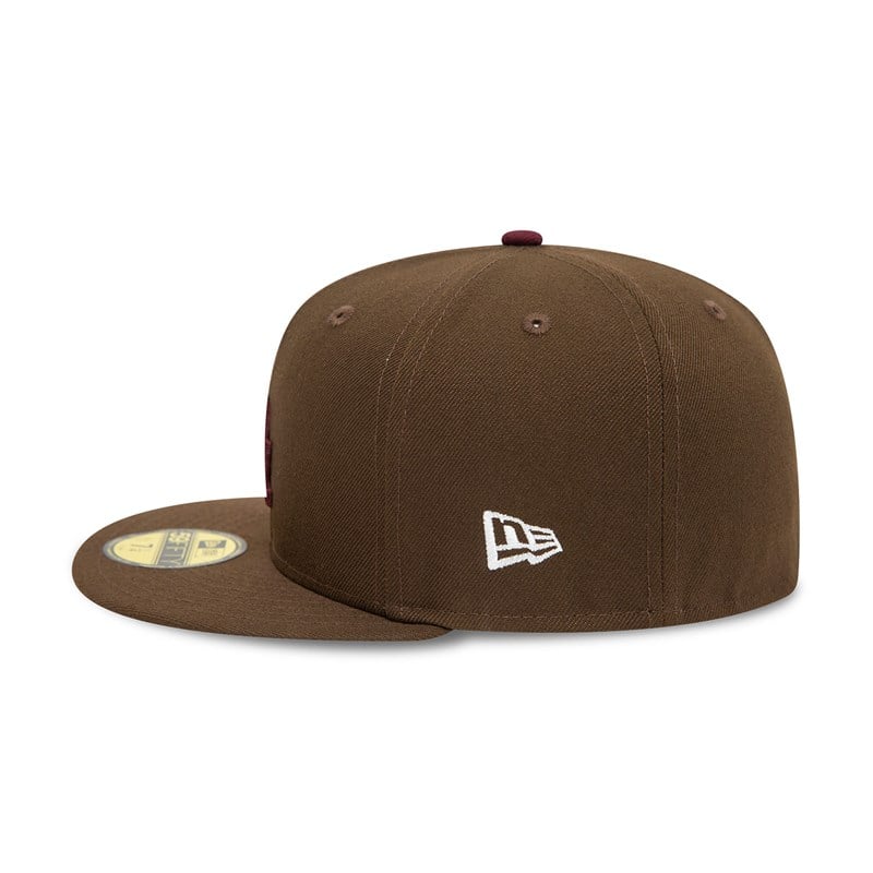 Brown New Era La Dodgers Fall Colours Fitted Cap 59fifty | GYCO28314