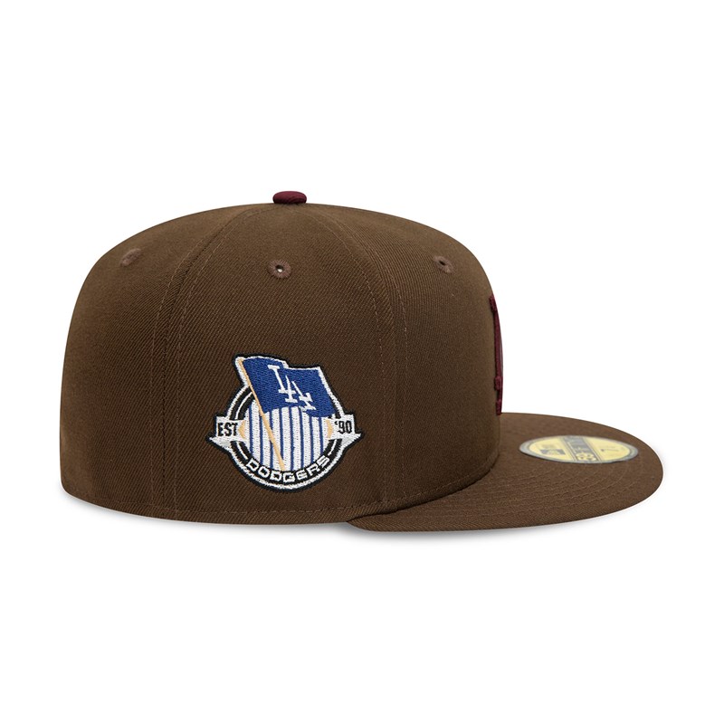 Brown New Era La Dodgers Fall Colours Fitted Cap 59fifty | GYCO28314