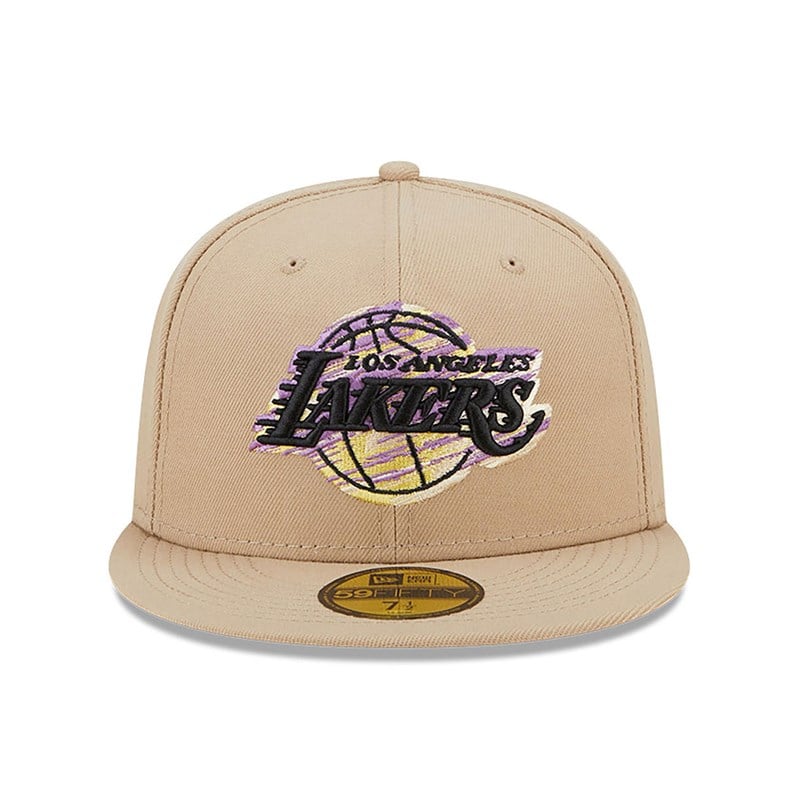 Brown New Era La Lakers Team Neon Fitted Cap 59fifty | LZYI76985