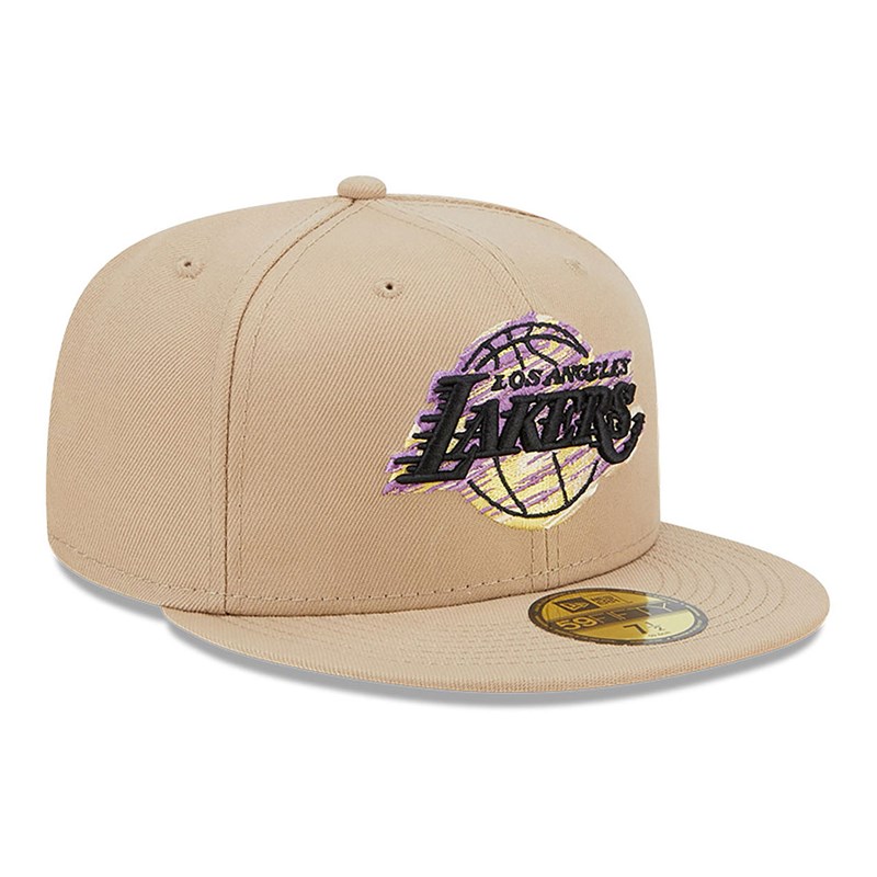 Brown New Era La Lakers Team Neon Fitted Cap 59fifty | LZYI76985