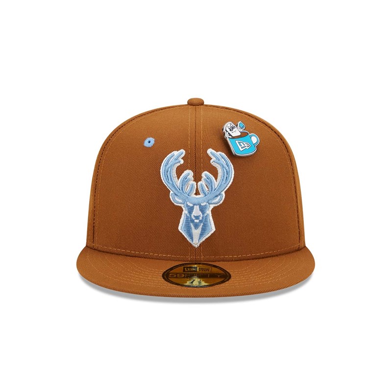 Brown New Era Milwaukee Bucks Hot Cocoa Fitted Cap 59fifty | TZBO60347