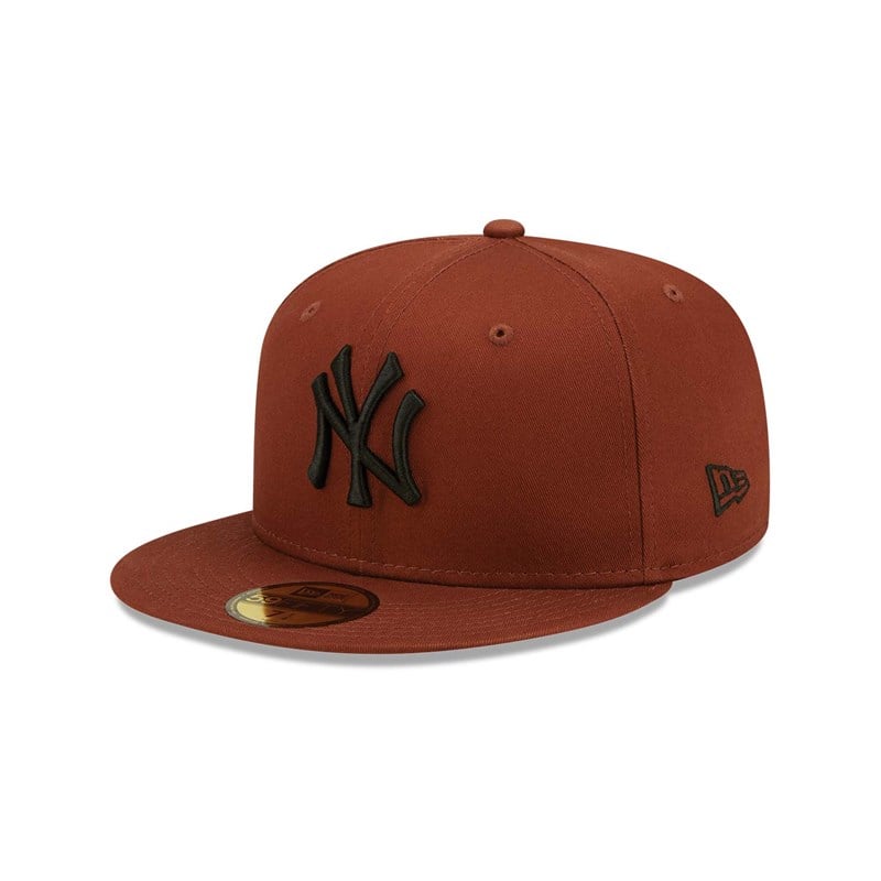 Brown New Era New York Yankees League Essentials Fitted Cap 59fifty | FYVG12478