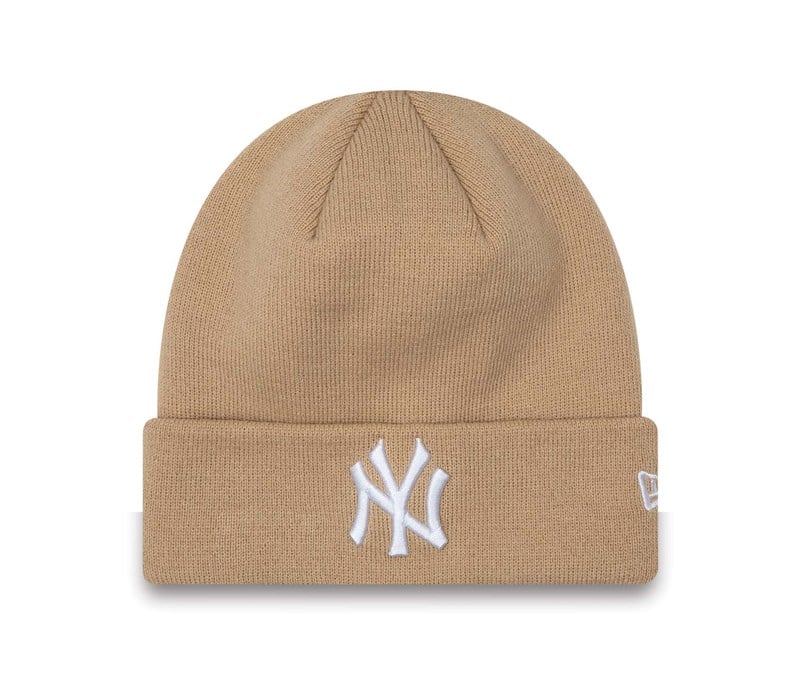 Brown New Era New York Yankees League Essentials Cuff Beanie Hat Knit | GMUV08641