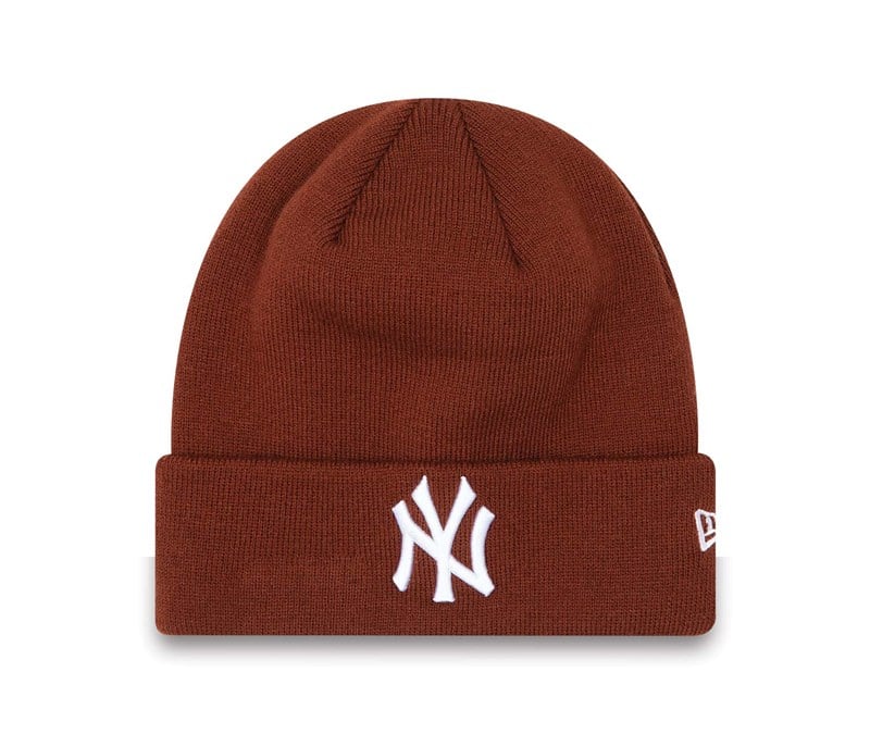 Brown New Era New York Yankees League Essentials Cuff Beanie Hat Knit | HMZI08652