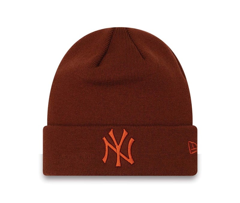 Brown New Era New York Yankees League Essentials Cuff Beanie Hat Knit | KXZB27963