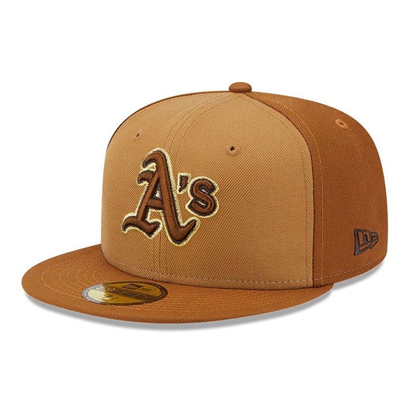 Brown New Era Oakland Athletics Tri Tone Fitted Cap 59fifty | TZHE78204