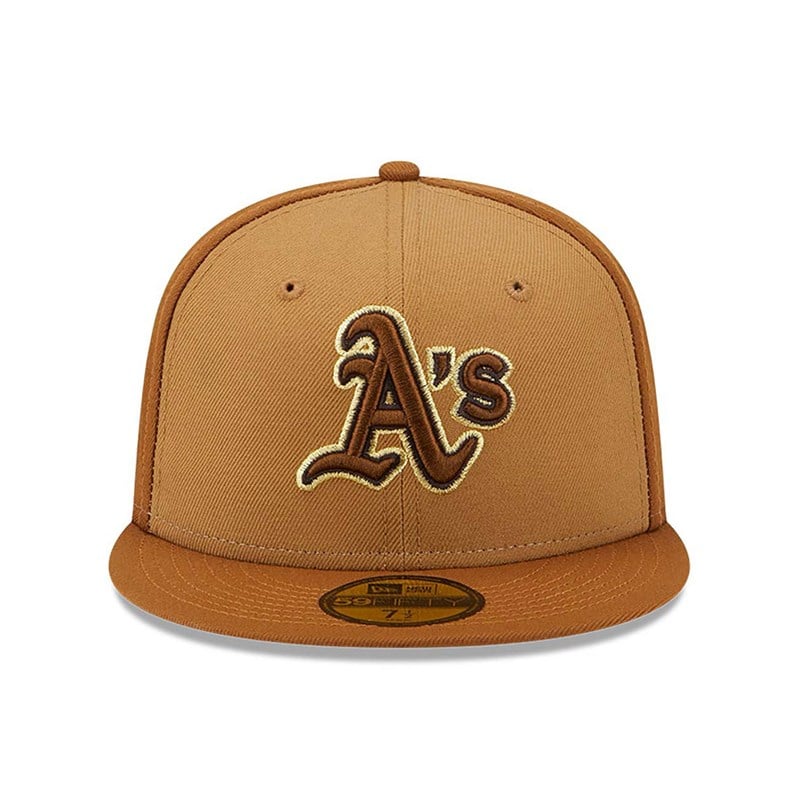 Brown New Era Oakland Athletics Tri Tone Fitted Cap 59fifty | TZHE78204