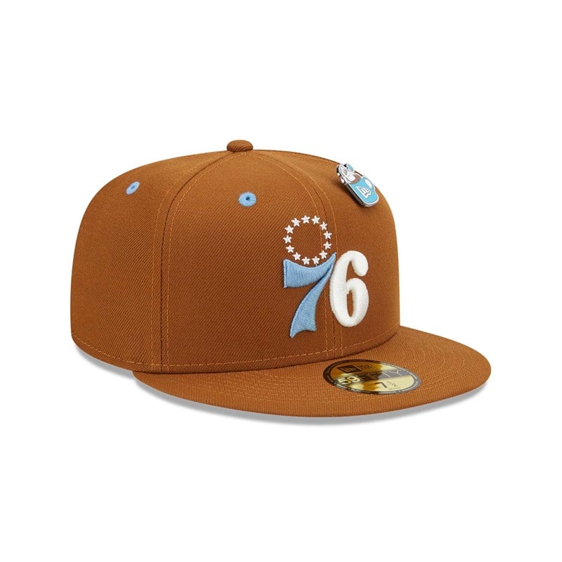 Brown New Era Philadelphia 76ers Hot Cocoa Fitted Cap 59fifty | MUEB70983