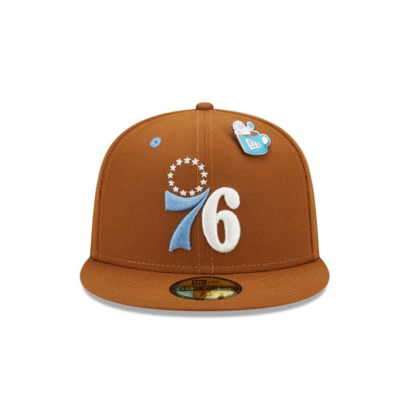 Brown New Era Philadelphia 76ers Hot Cocoa Fitted Cap 59fifty | MUEB70983