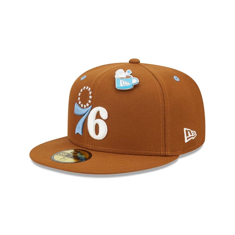 Brown New Era Philadelphia 76ers Hot Cocoa Fitted Cap 59fifty | MUEB70983