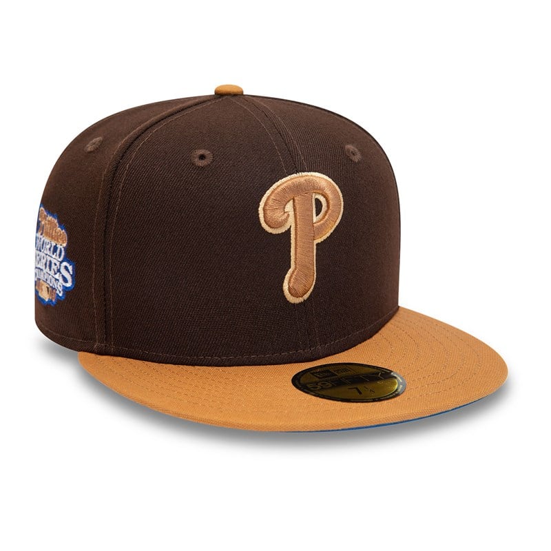 Brown New Era Philadelphia Phillies 2008 World Series Fitted Cap 59fifty | GUIF54879