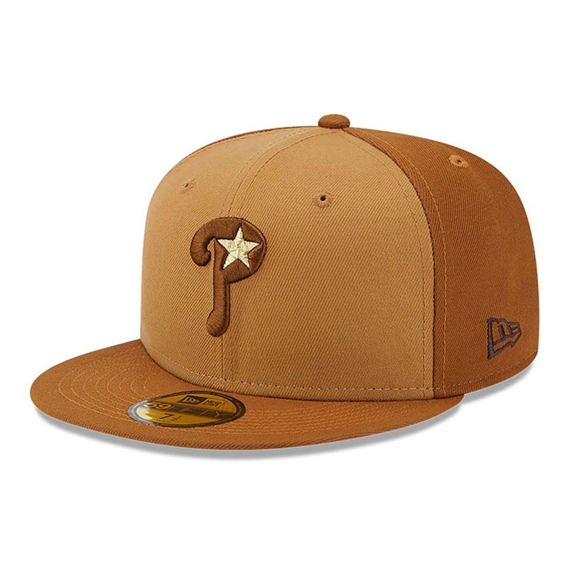 Brown New Era Philadelphia Phillies Tri Tone Fitted Cap 59fifty | UOBM42196