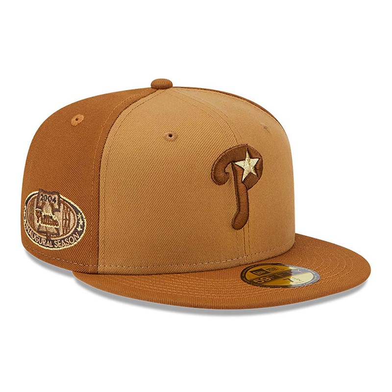 Brown New Era Philadelphia Phillies Tri Tone Fitted Cap 59fifty | UOBM42196