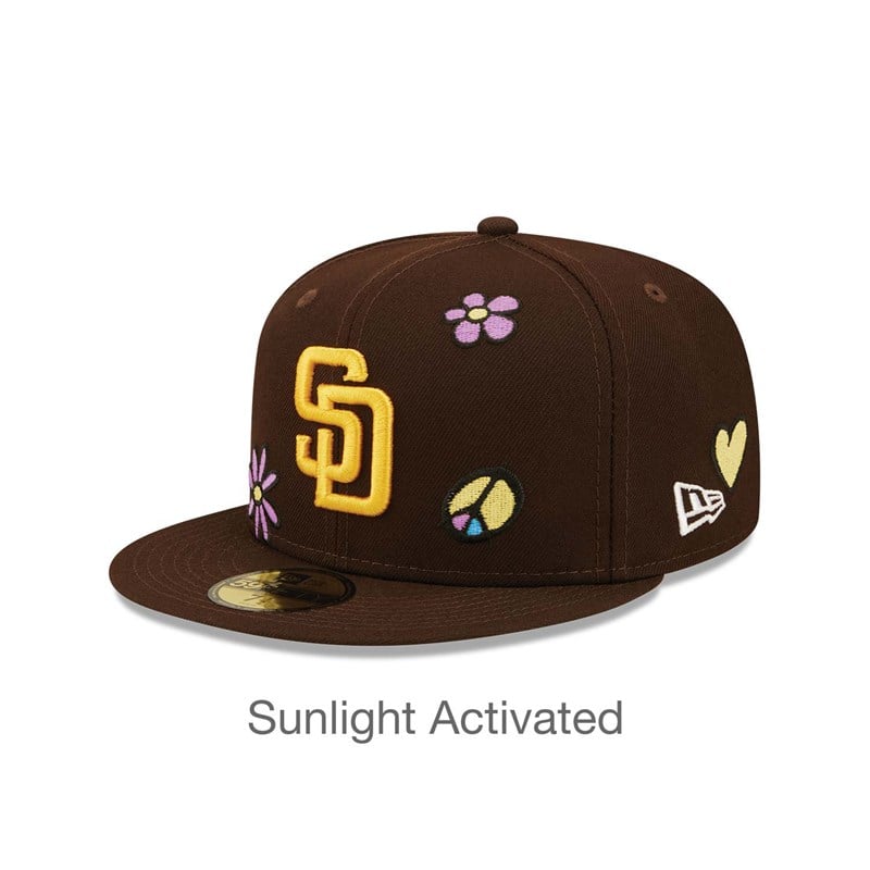 Brown New Era San Diego Padres MLB Sunlight Pop Cap 59fifty | FEHG93576