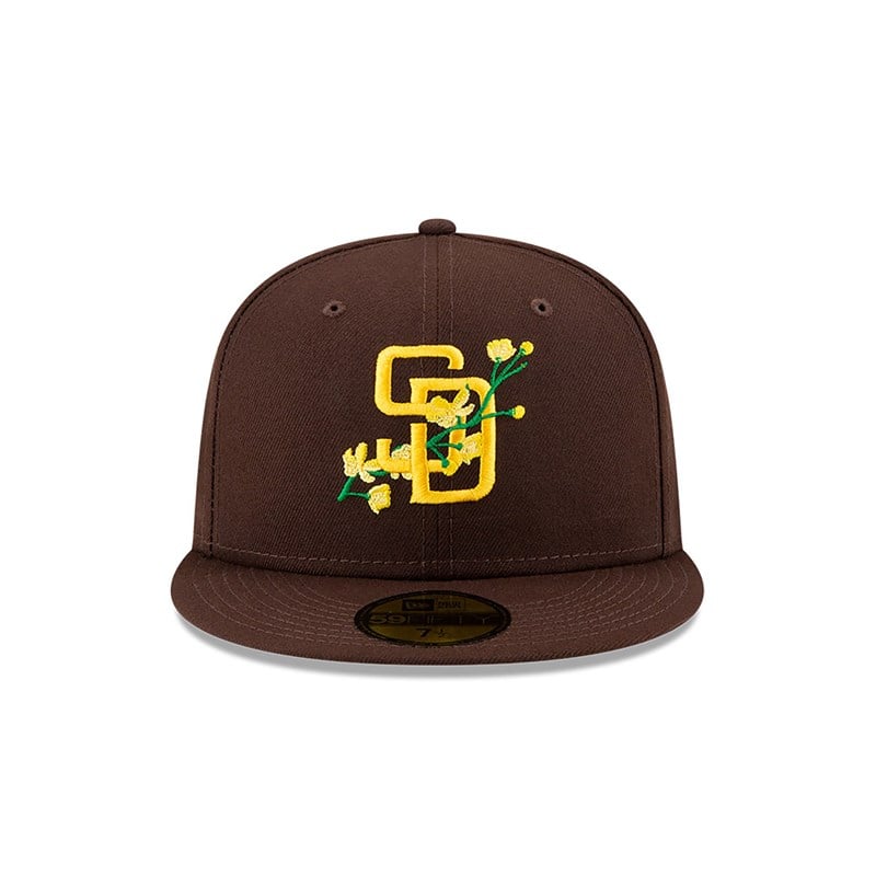 Brown New Era San Diego Padres Side Patch Bloom Fitted Cap 59fifty | ZFXI13805