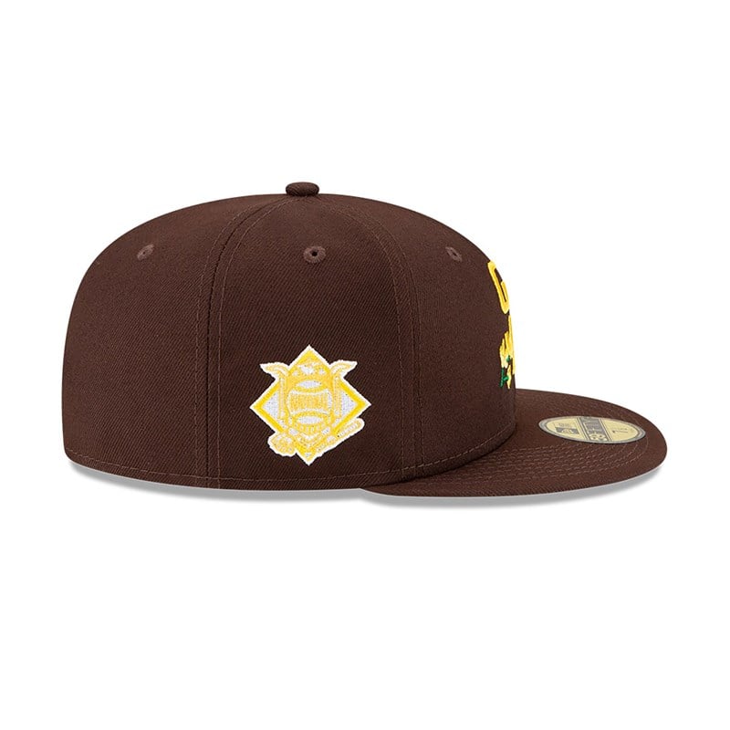 Brown New Era San Diego Padres Side Patch Bloom Fitted Cap 59fifty | ZFXI13805