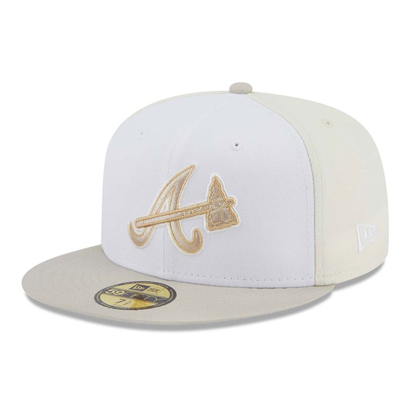 Cream New Era Atlanta Braves Anniversary Fitted Cap 59fifty | DZXA71620