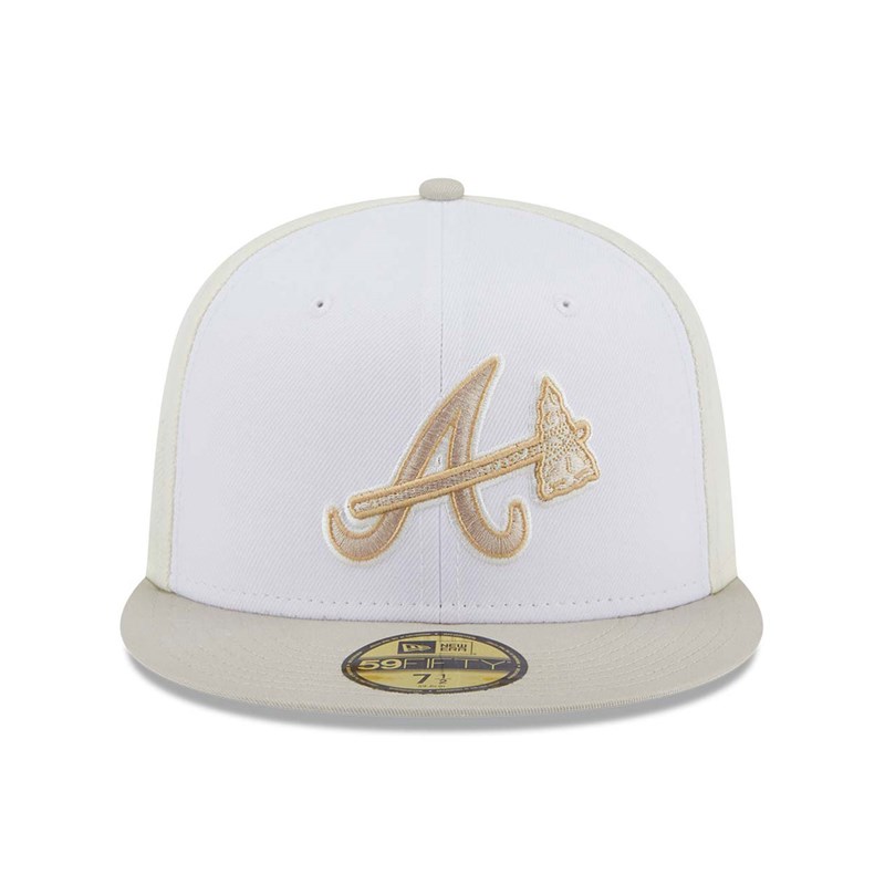 Cream New Era Atlanta Braves Anniversary Fitted Cap 59fifty | DZXA71620