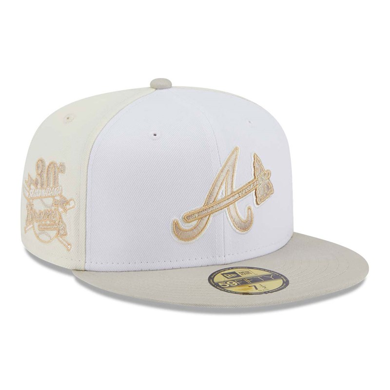 Cream New Era Atlanta Braves Anniversary Fitted Cap 59fifty | DZXA71620