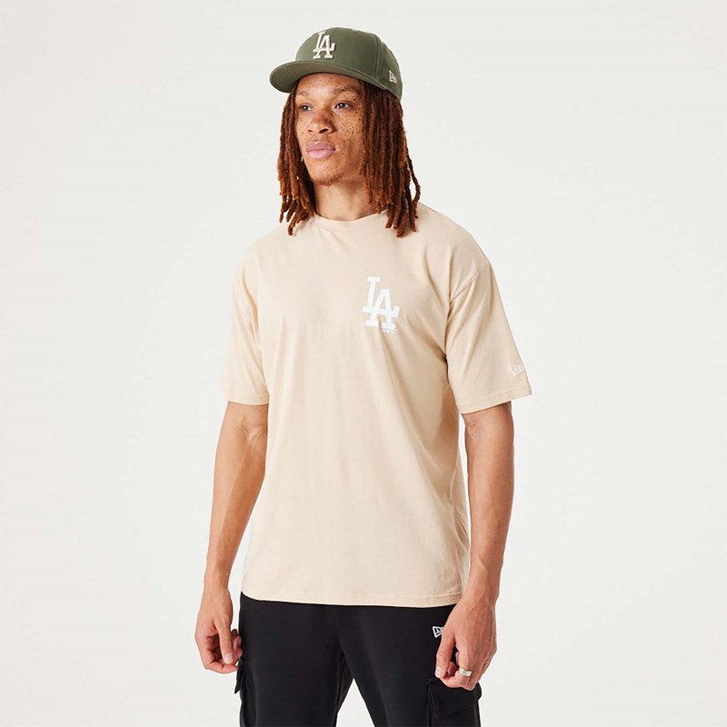 Cream New Era La Dodgers MLB League Essential Oversized T-Shirt | AGCO76435